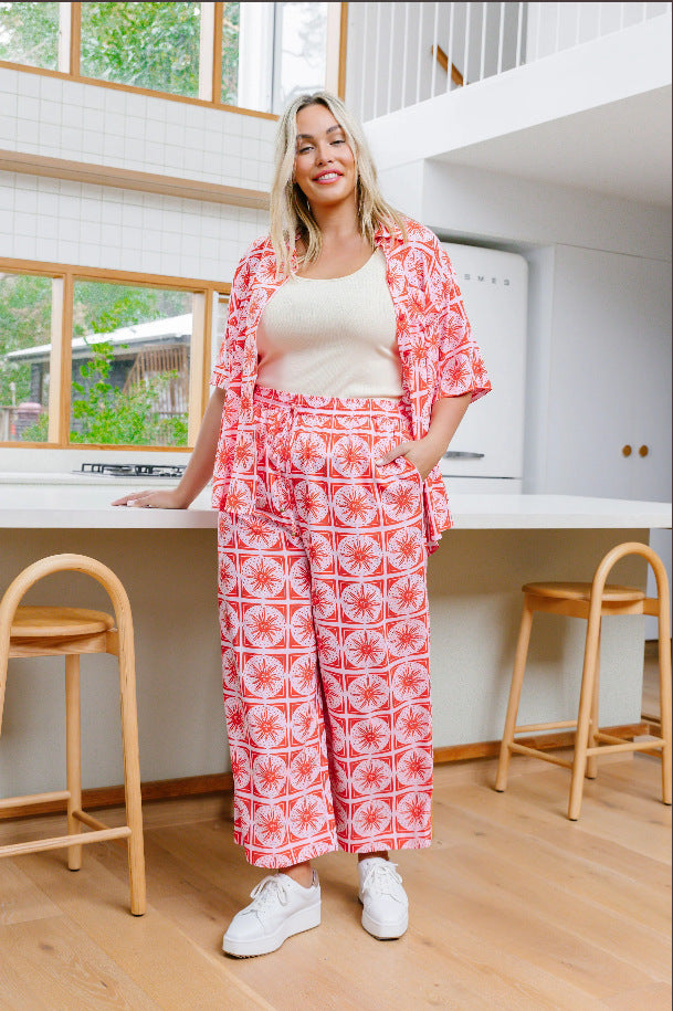 Dame Løs Jumpsuit med blomsterprint og praktiske lommer Stilla