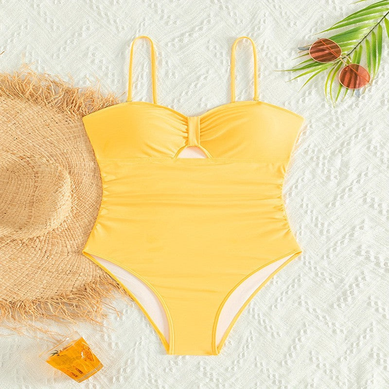 Dame Cut-Out Rynkning Enkelt badeanstalt Stilla