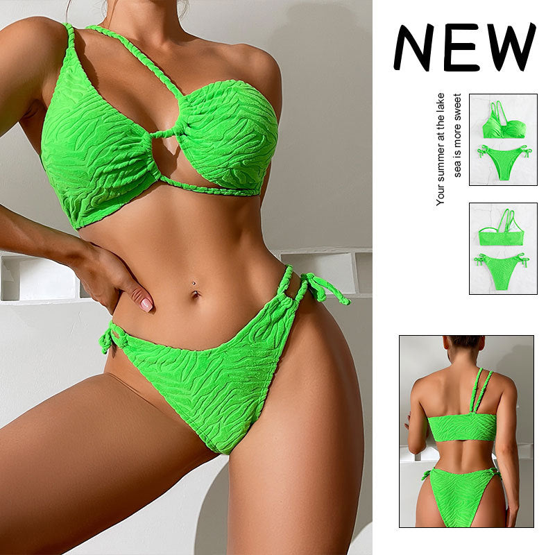Dame Cut-Out Textureret Bikini Sæt Stilla