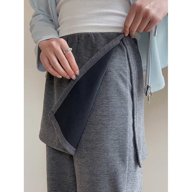 Dame afslappet loungbuks med bredt skåret ben og elastisk talje Stilla