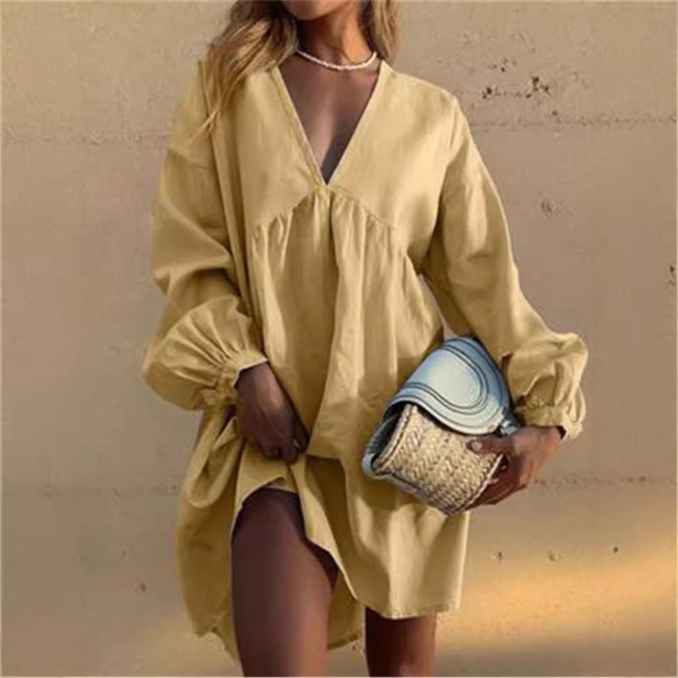 Dame afslappet skjortekjole Stilla