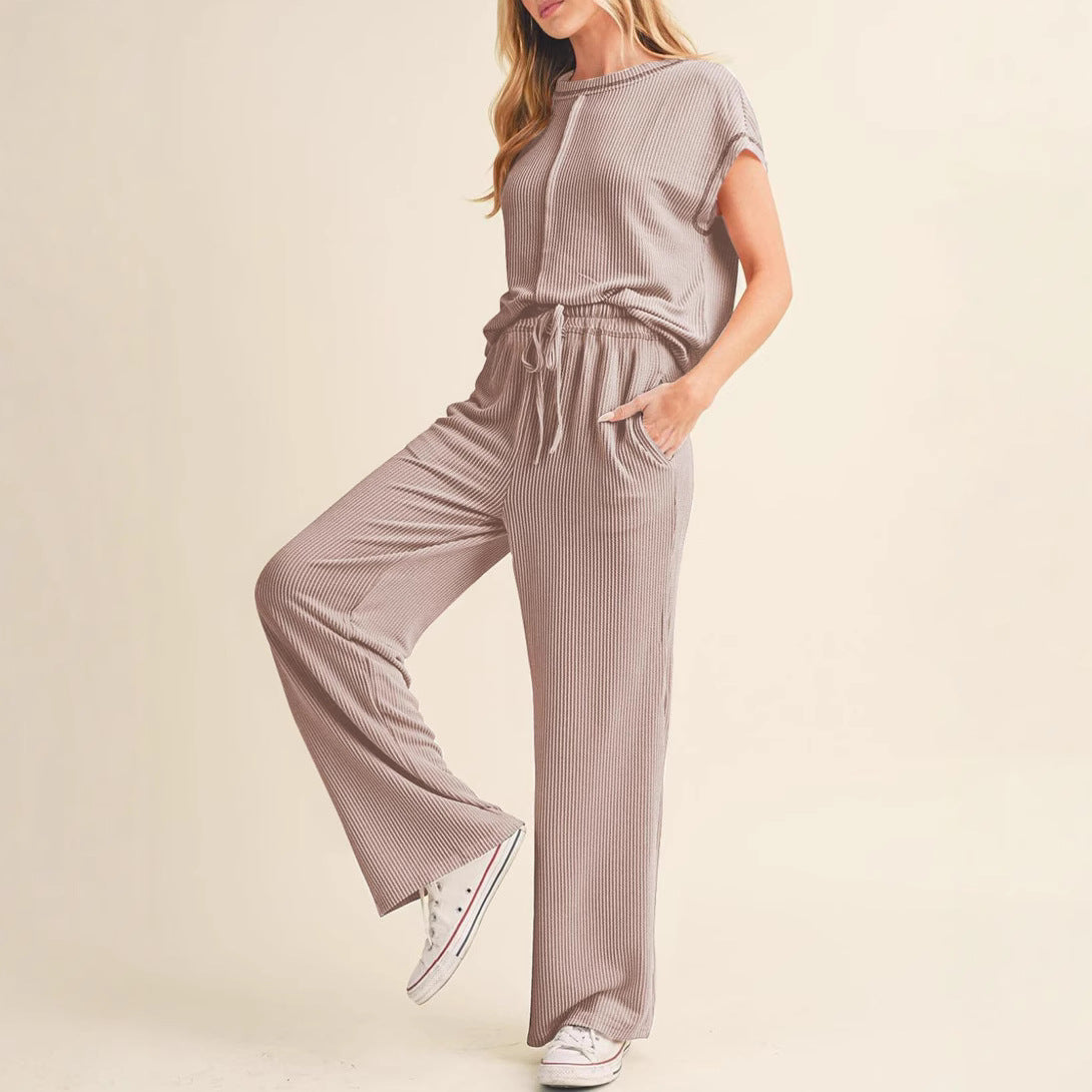 Dame afslappet lounge-sæt med elastisk talje og bred pasform Stilla