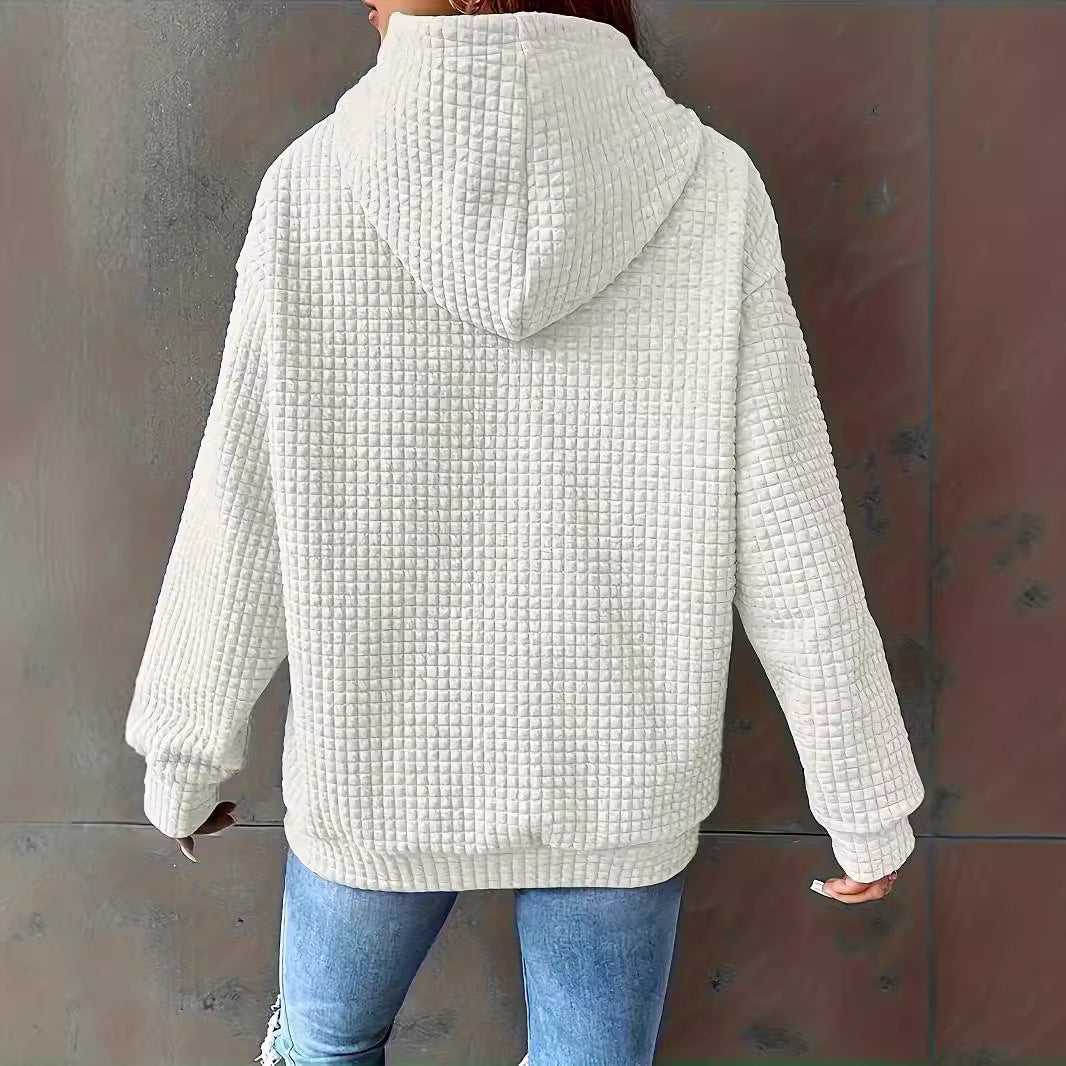 Dame afslappet hættetrøje med struktureret design Stilla