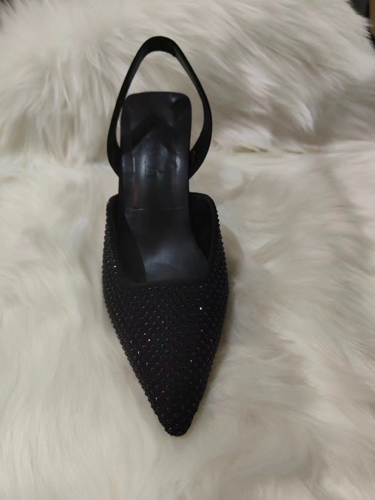 Dame Slingback Pumps med funklende strassapplikationer Stilla
