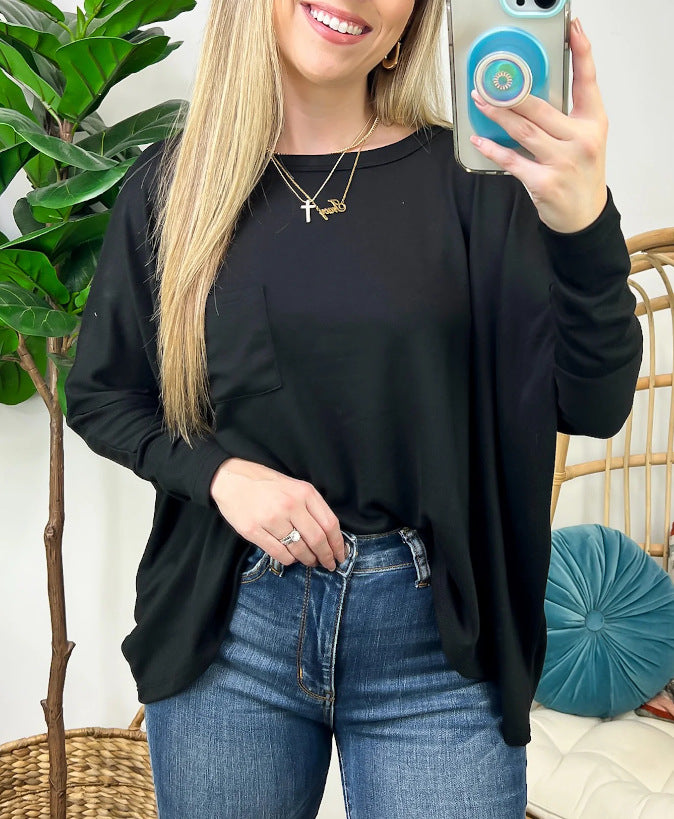 Dame afslappet oversized skjorte med lommer Stilla