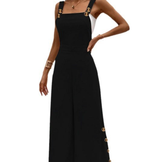 Dame Culotte Jumpsuit med bred ben og knapdetalje Stilla