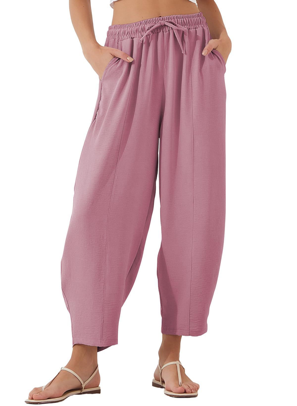 Dame afslappede Palazzo-bukser med praktisk gummibånd og lommer Stilla