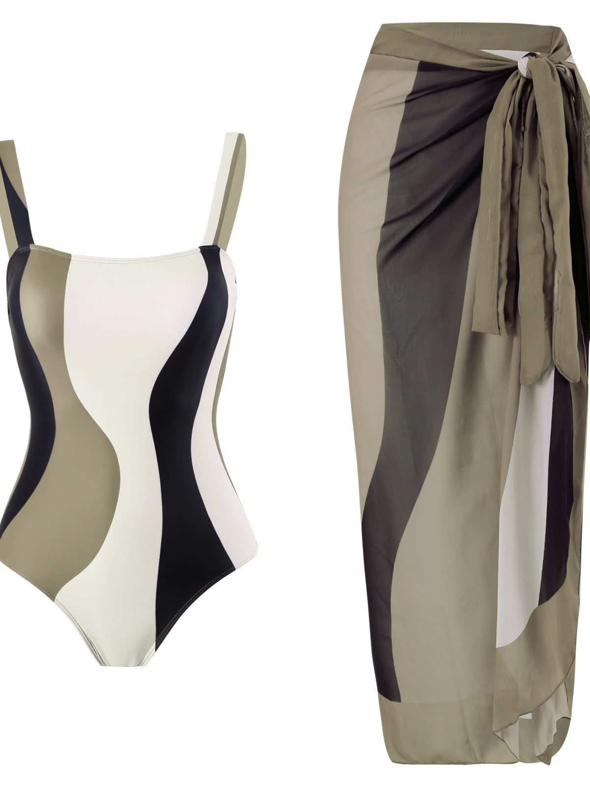 Dame elegant badedragt med omslagsskørt i moderne design Stilla