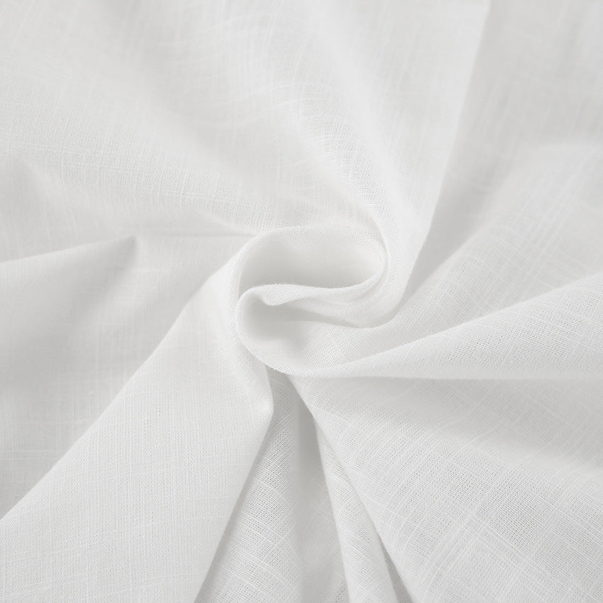 Dame afslappet bluse lavet af let hørstof med overliggende skuldre og knapdetaljer Stilla