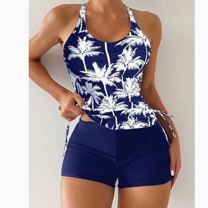 Femme Athletic Tankini Sæt med High-Waisted Shorts Stilla
