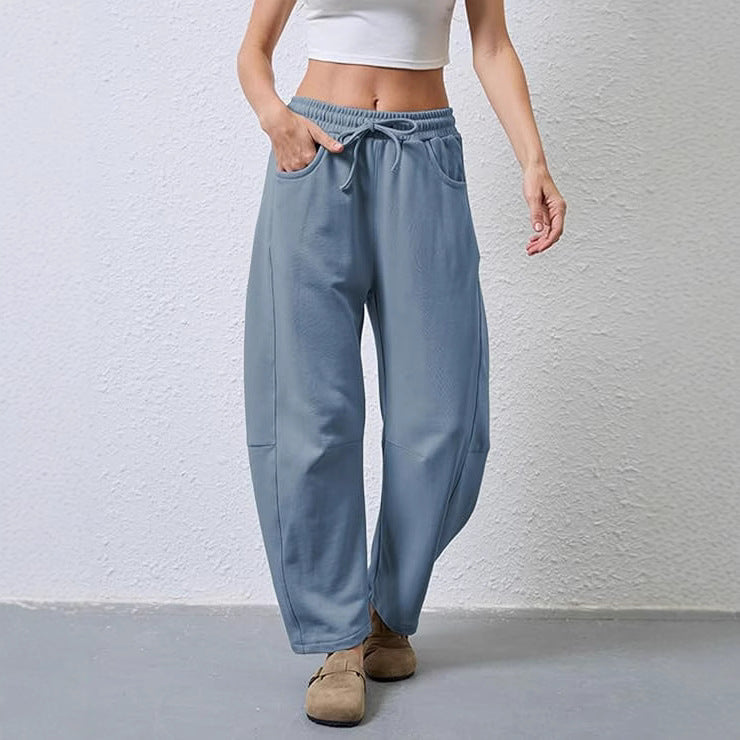 Dame afslappet fritidshose med elastisk talje og sidelommer Stilla