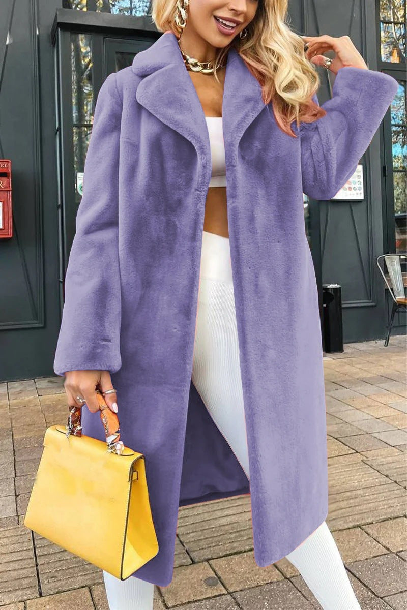 Dame elegant bomuldsfrakke med oversized snit og smart revers Stiila
