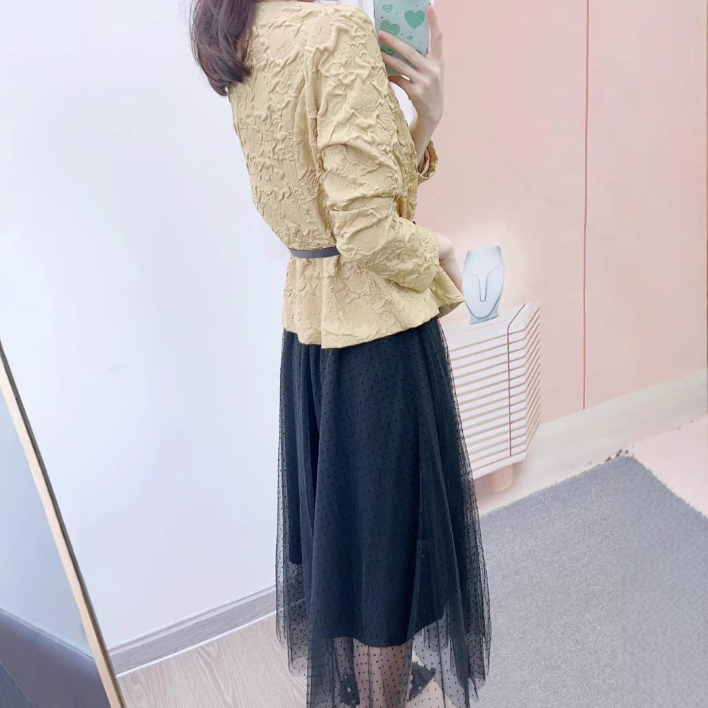 Dame Elegant Blazerjakke med blomstermønster og figursyet snit Stilla