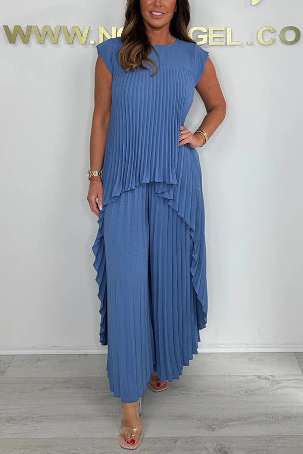 Dame Elegant Folds Jumpsuit Sæt Stilla