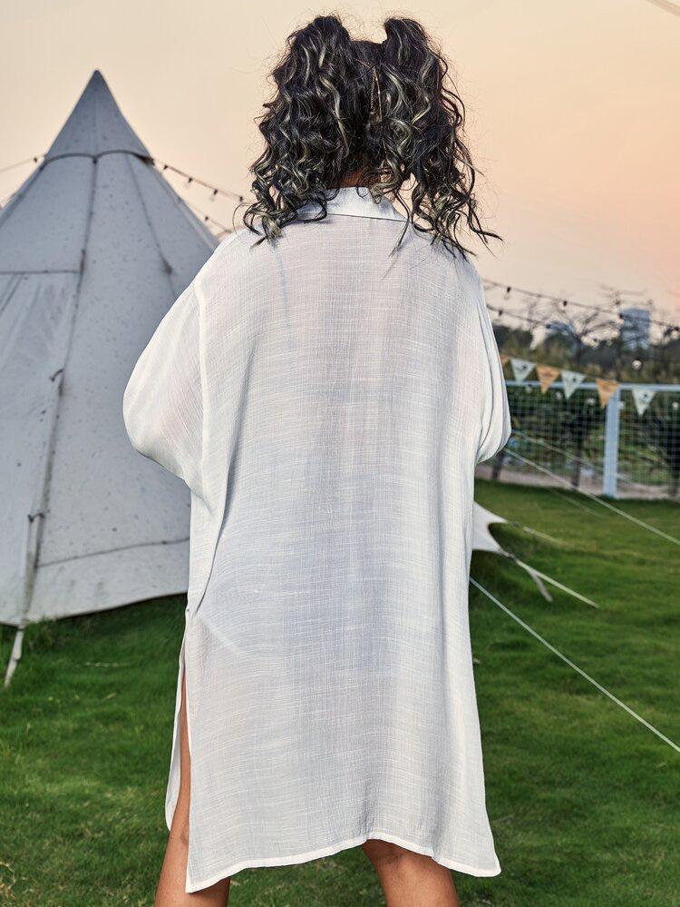 Dame afslappet skjortekjole Stilla