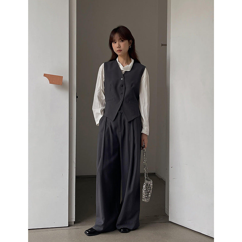 Dame elegant High-Waist Palazzo-bukser med plisseringer og praktiske lommer Stilla