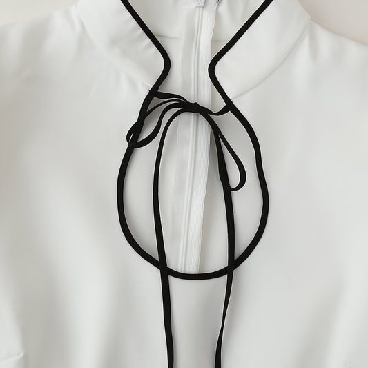 Dame A-linje Langærmet Kjole med Kontrastkant Stilla