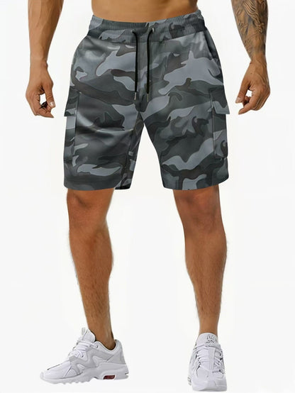 Herrer Cargo-Shorts med praktiske sidelommer og elastisk talje Stilla