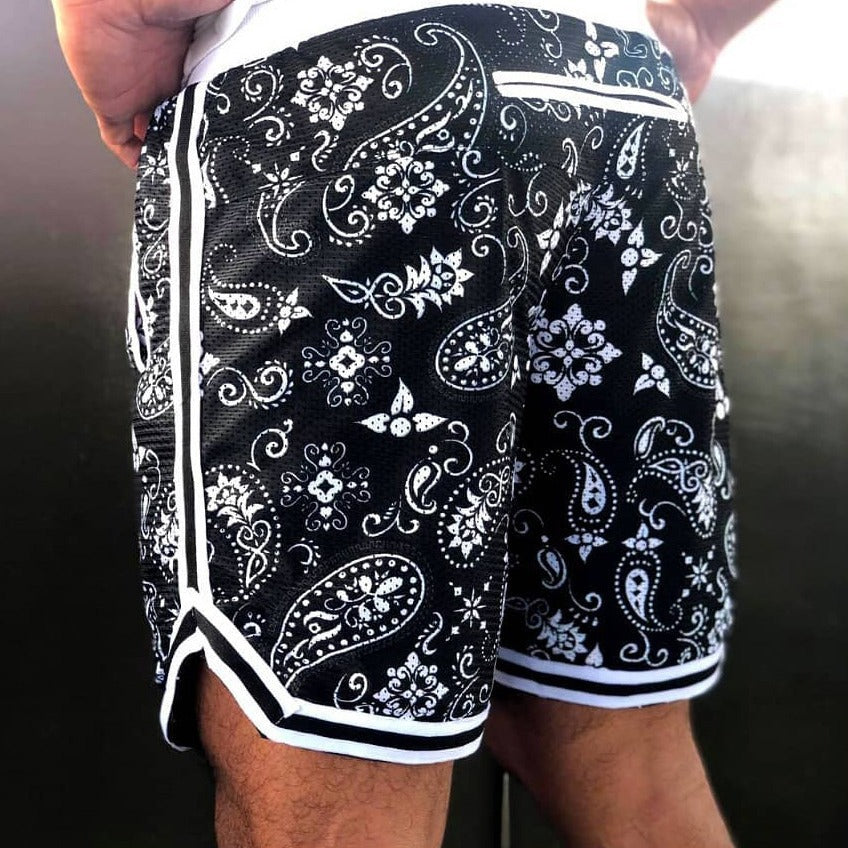 Herrer farverige badshorts med praktisk baglomme og elastisk liv Stilla