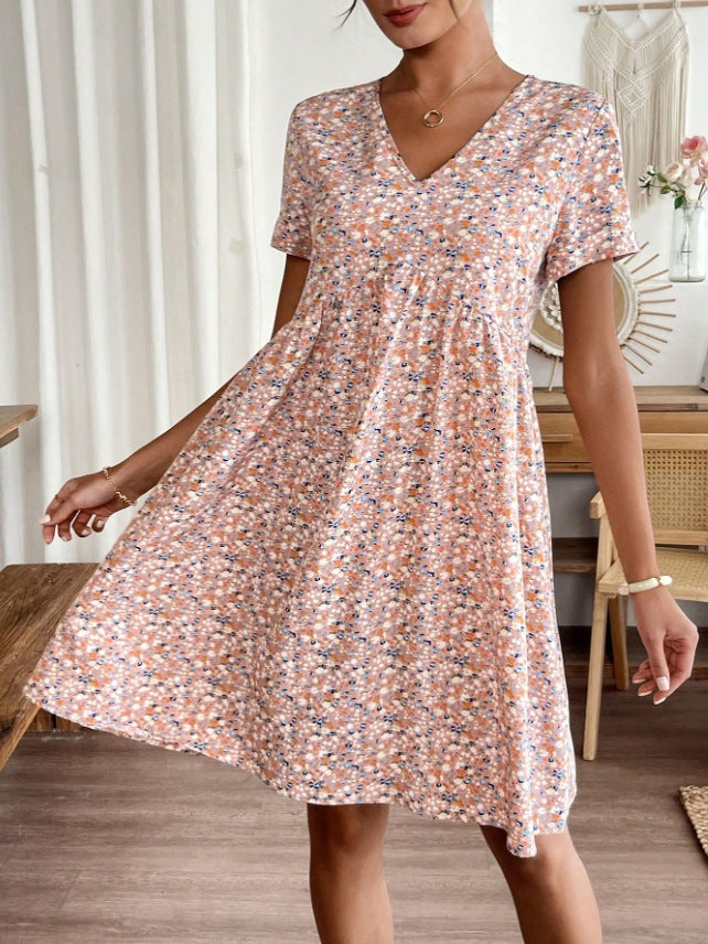 Dame afslappet kjole med voluminøs pasform og blomstret design Stilla