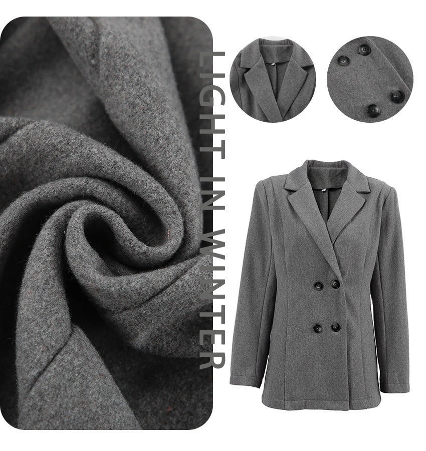 Dame Dobbeltknap Blazer i højkvalitets uldmix med afslappet snit Stilla