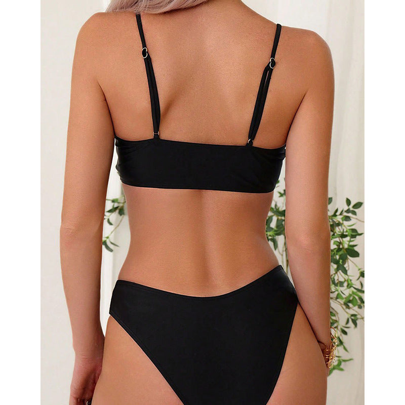 Dame Cut-Out Front Tie Bikini Sæt Stilla