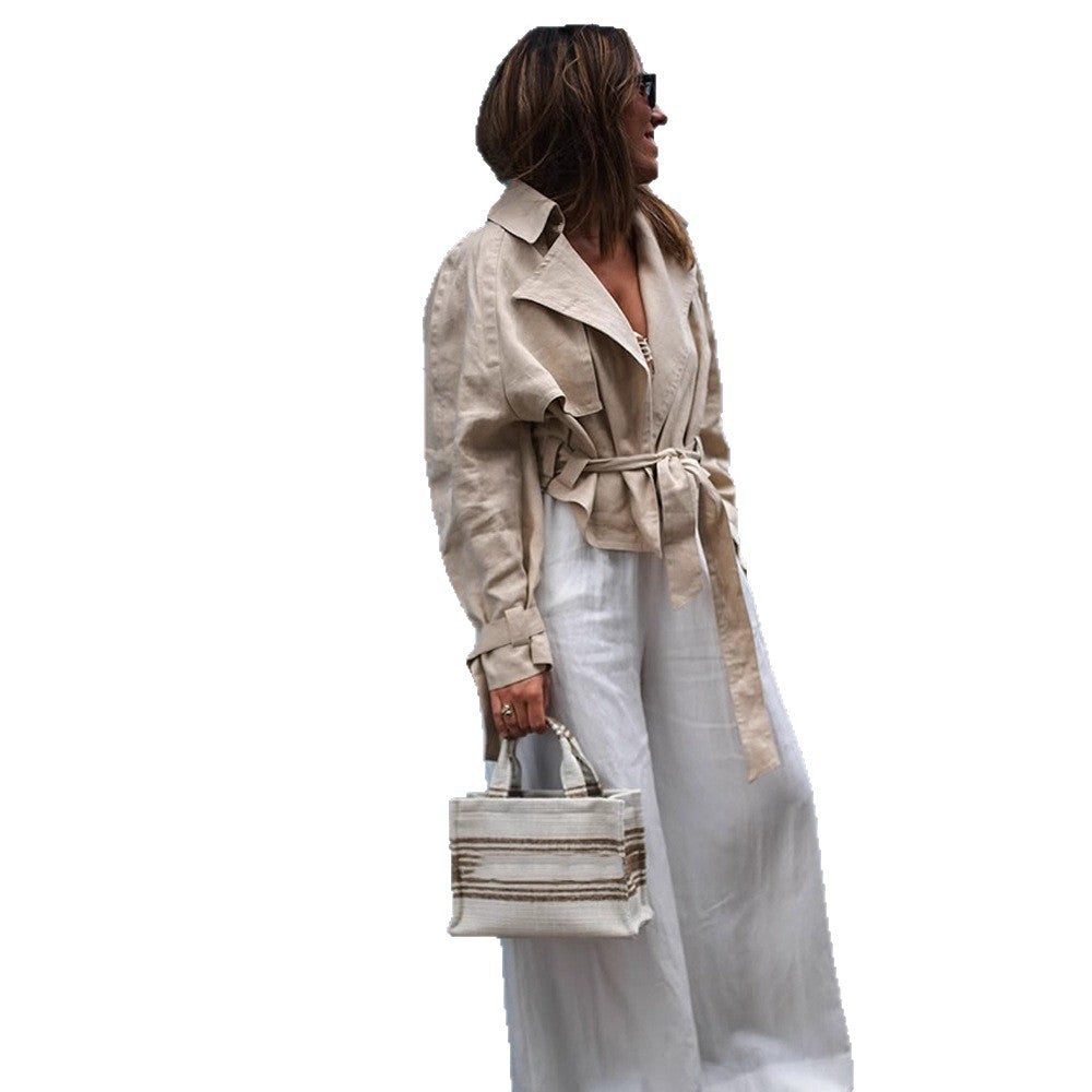 Dame Elegant Bluse med Bindebælte Stilla