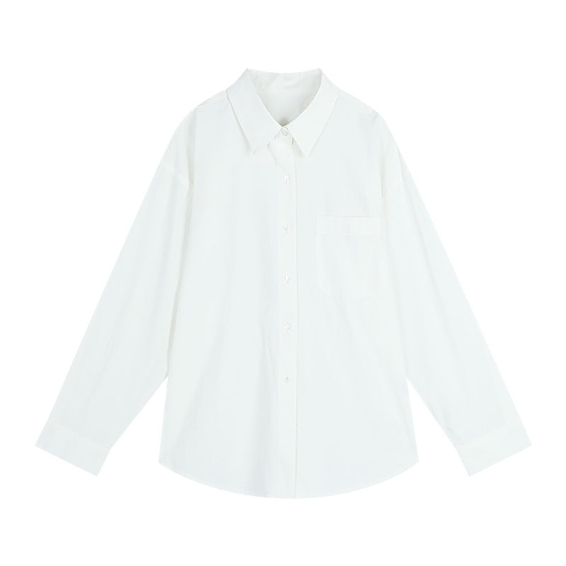 Dame afslappet oversized skjorte med fin struktur og brystlomme Stilla