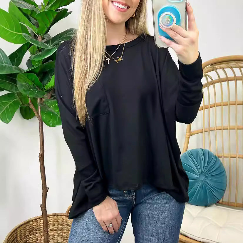 Dame afslappet oversized skjorte med lommer Stilla