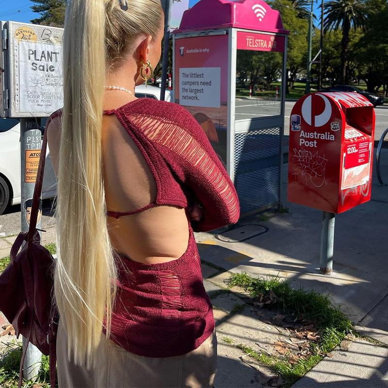 Dame Åben ryg Striktop Stilla