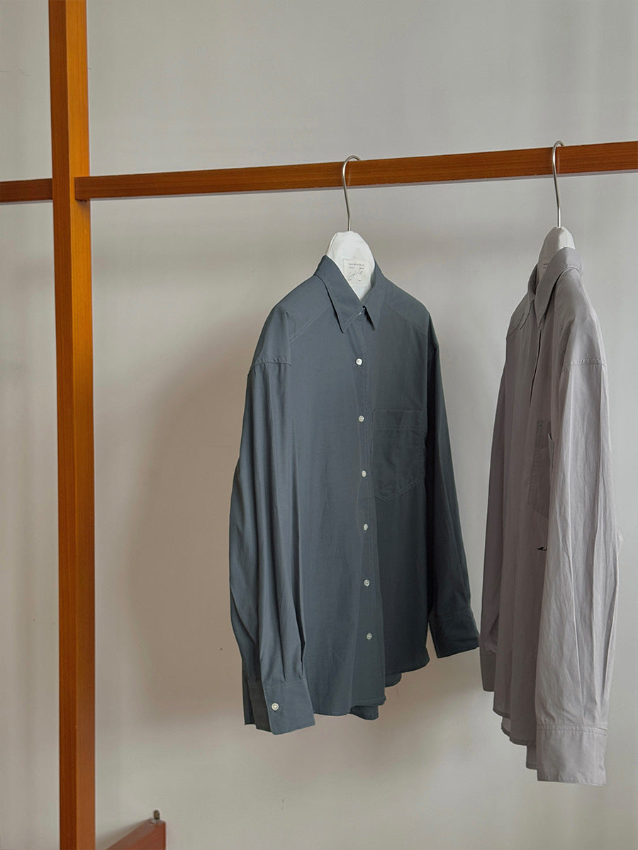 Dame afslappet langærmet skjorte med moderne snit og praktisk lomme-design Stilla