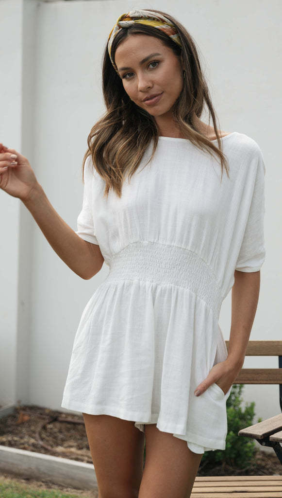 Dame jumpsuit med luftig silhuet og elastisk talje Stilla
