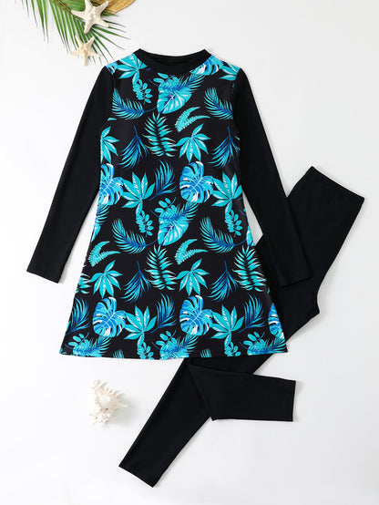 Dame UV-beskyttelse badeshorts med lange ærmer og flot skørt Stilla