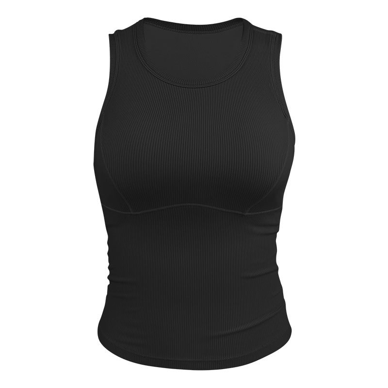 Dame Sporty rib top med høj åndbarhed og elastisk skæring Stilla