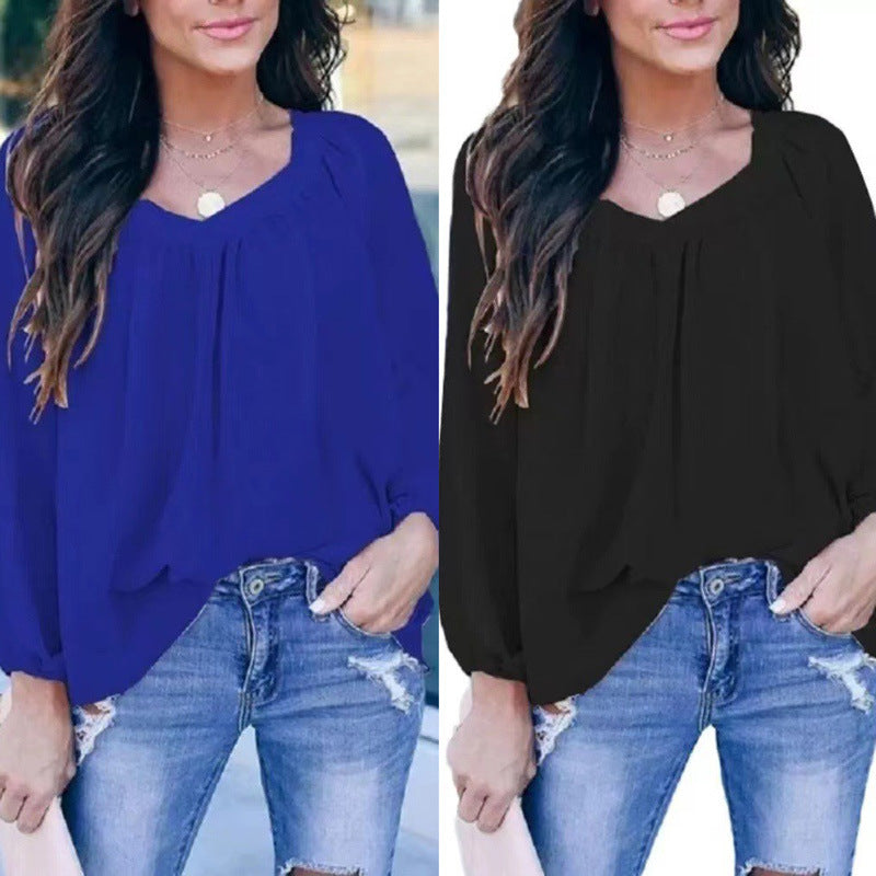 Dame afslappet bluse med afslappet snit og asymmetrisk kant Stilla