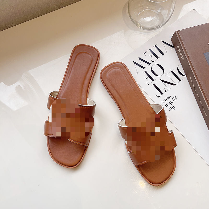 Dame åbne slidesandaler med fashionable remme og polstret fodseng Stilla