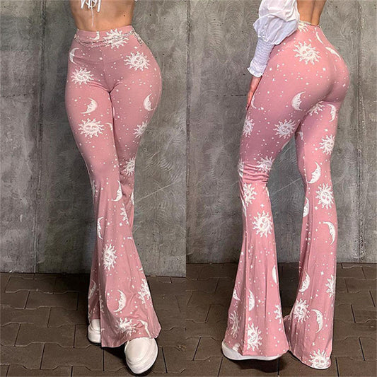 Damer Leggings med sol- og månemotiv Stilla