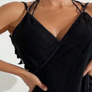 Dame Elegant Frynse Strand Overlay Kjole Stilla