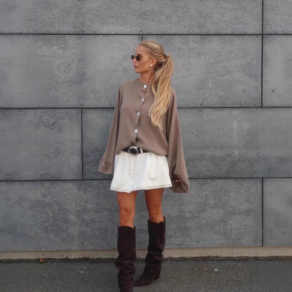 Dame afslappet Oversized-jakke med brede ærmer Stilla