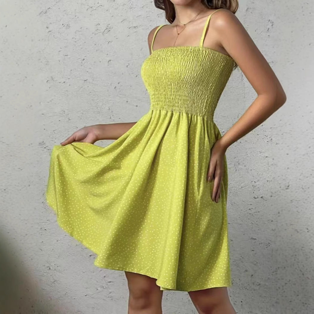 Dame A-linje Spaghetti strop kjole Stilla