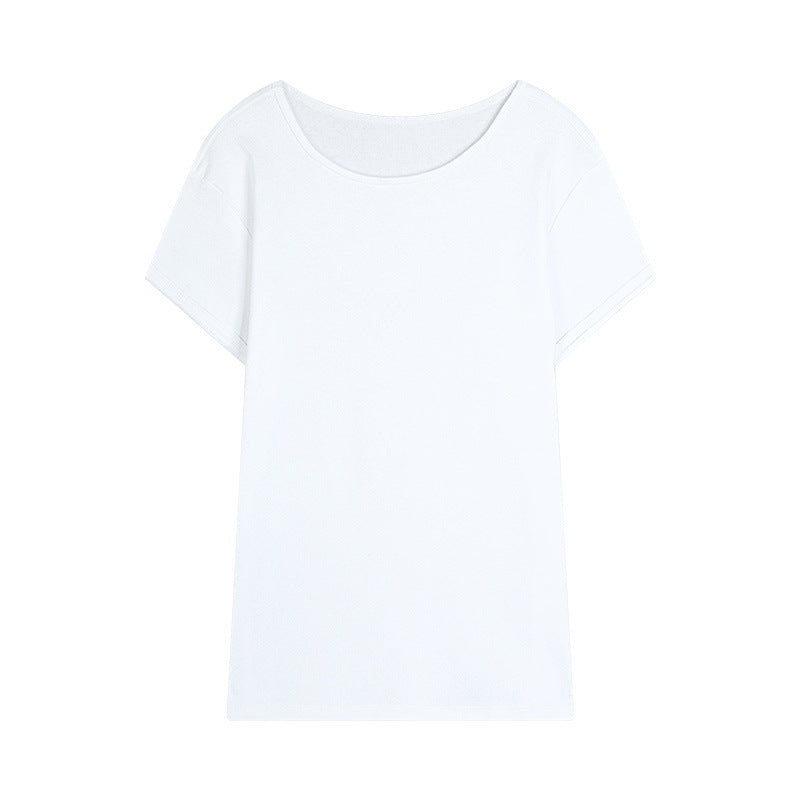 Dame afslappet oversized T-shirt med blød rund halsudskæring og fashionable detaljer Stilla