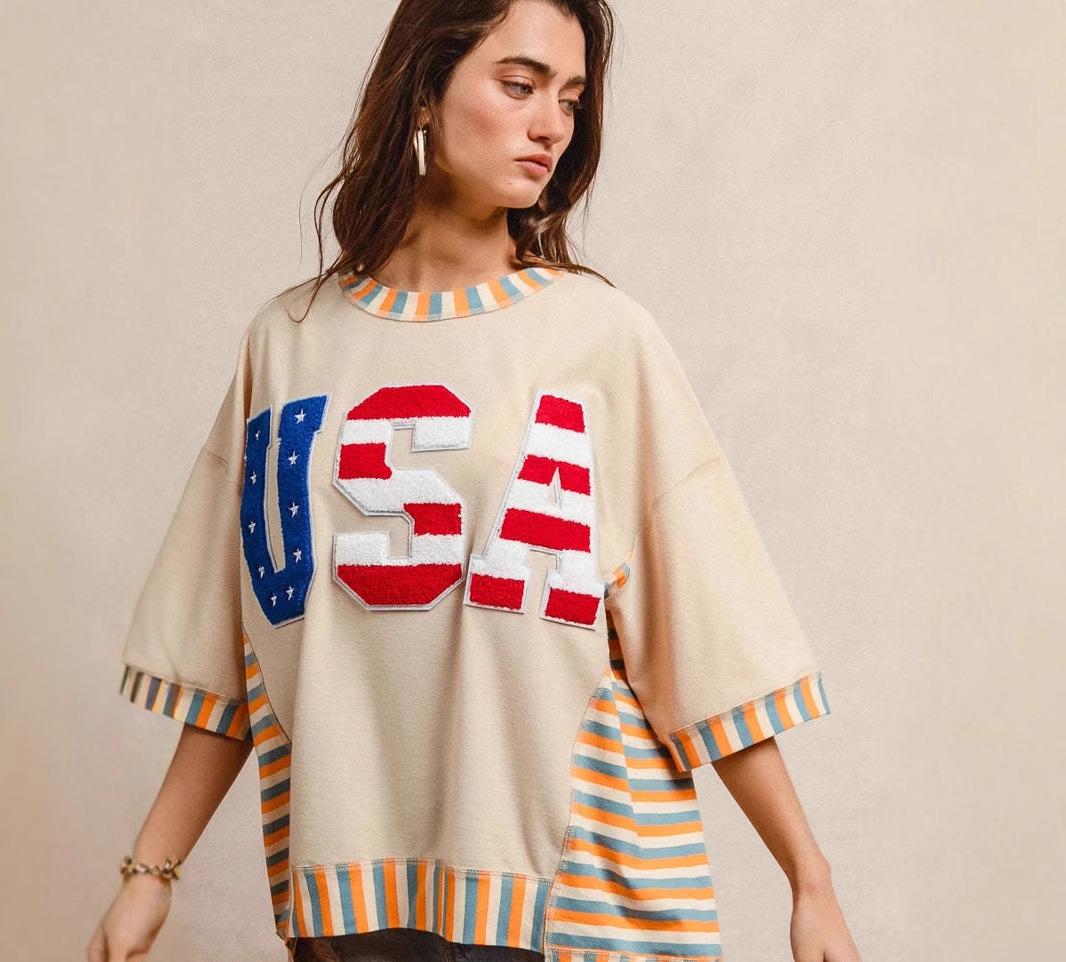 Dame afslappet oversized sweatshirt med farverigt logo-vævet Stilla