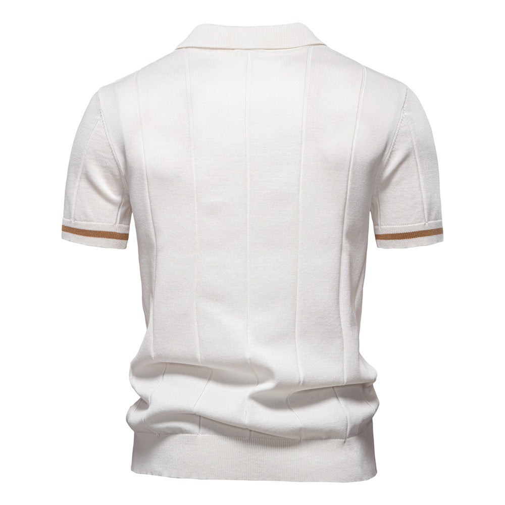 Herre polo T-shirt med sporty lynlås Stilla