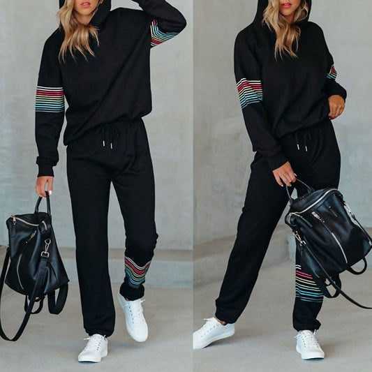 Dame Sporty Hættetrøje med fashionable farvestreger Stilla