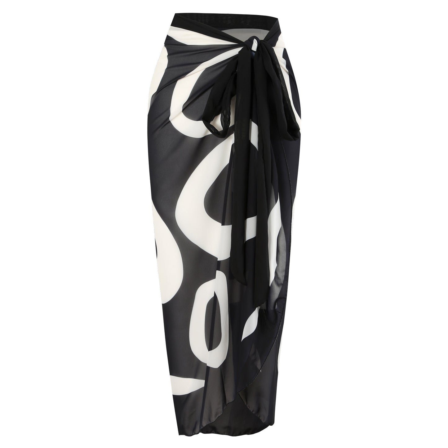 Dame trendy bikini-sæt med asymmetrisk top og strålende sarong Stilla