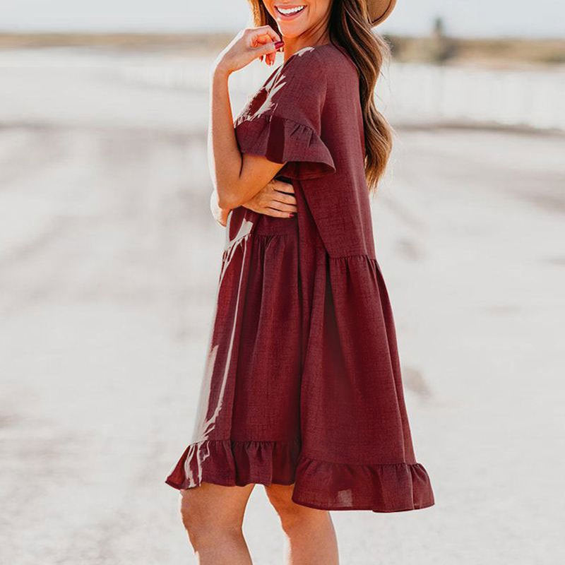 Dame Afslappet Lagdelt Sommerkjole Stilla