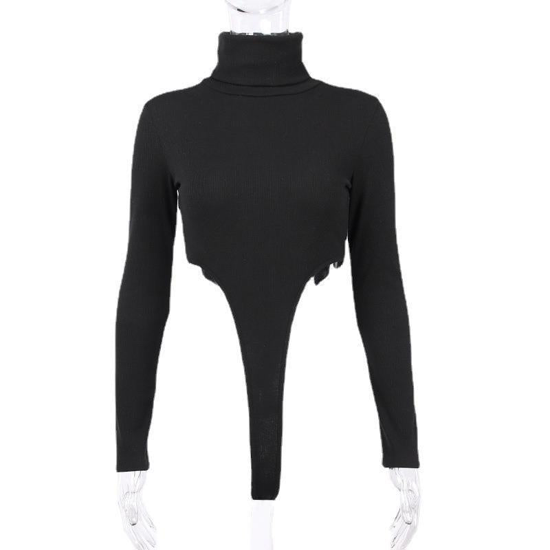 Dame Langærmet Bodysuit med kreativ Cut-Out-Design Stilla