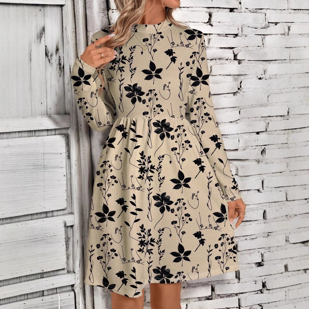 Dame afslappet blusenkjole med blomsterprint Stilla