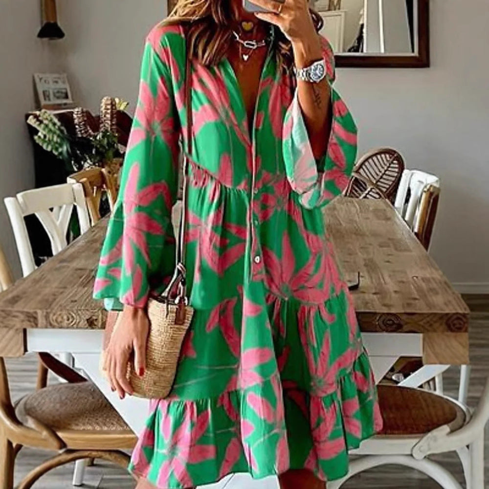 Dame afslappet sommerkjole med blomster mønstre Stilla