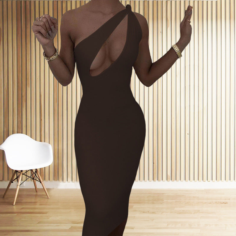 Dame Elegant Figurtilpasset Aftenkjole med asymmetrisk Udsnit Stilla